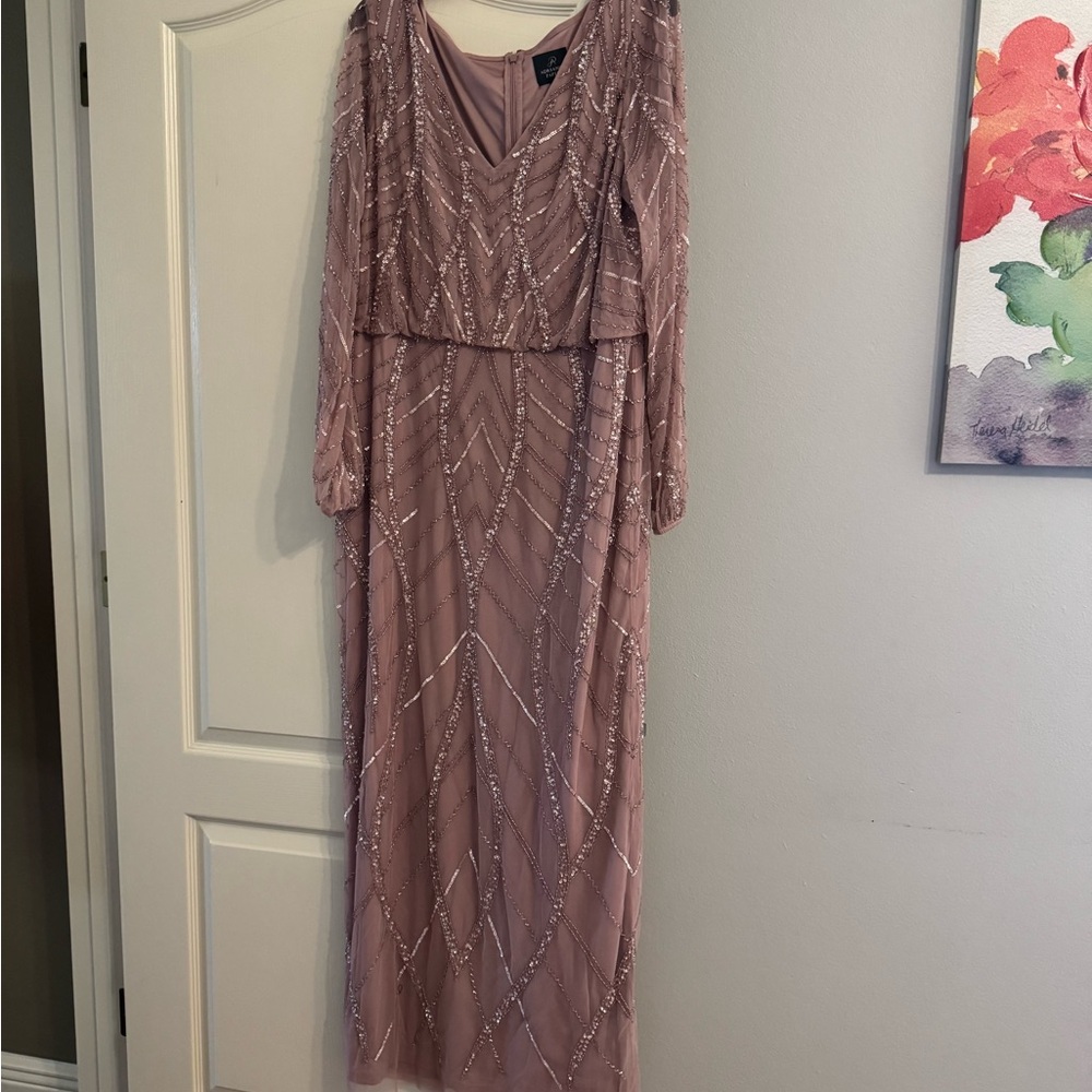 Elegant Mauve Beaded Dress